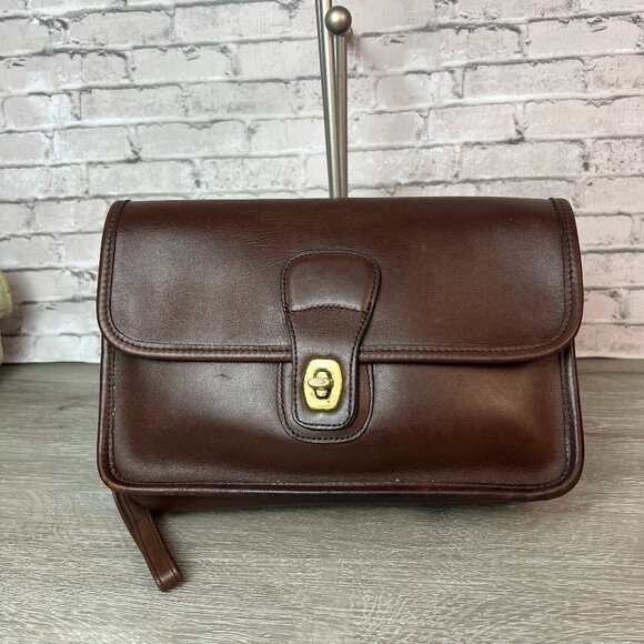 Coach Other - Vintage Coach 80’s Turnlock Clutch #9832  Brown